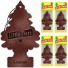 imageLITTLE TREES Air Fresheners Car Air Freshener Hanging Tree Provides Long Lasting Scent for Auto or Home Wild Cherry 24 Air FreshenersLeather