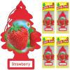 imageLITTLE TREES Air Fresheners Car Air Freshener Hanging Tree Provides Long Lasting Scent for Auto or Home Wild Cherry 24 Air FreshenersStrawberry