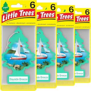 imageLITTLE TREES Air Fresheners Car Air Freshener Hanging Tree Provides Long Lasting Scent for Auto or Home Wild Cherry 24 Air FreshenersBayside Breeze