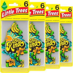 imageLITTLE TREES Air Fresheners Car Air Freshener Hanging Tree Provides Long Lasting Scent for Auto or Home Wild Cherry 24 Air FreshenersBe Kind
