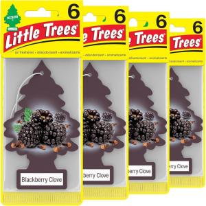 imageLITTLE TREES Air Fresheners Car Air Freshener Hanging Tree Provides Long Lasting Scent for Auto or Home Wild Cherry 24 Air FreshenersBlackberry Clove