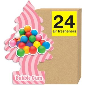 imageLITTLE TREES Air Fresheners Car Air Freshener Hanging Tree Provides Long Lasting Scent for Auto or Home Wild Cherry 24 Air FreshenersBubble Gum