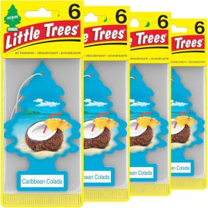 imageLITTLE TREES Air Fresheners Car Air Freshener Hanging Tree Provides Long Lasting Scent for Auto or Home Wild Cherry 24 Air FreshenersCaribbean Colada