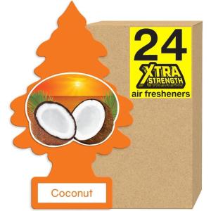 imageLITTLE TREES Air Fresheners Car Air Freshener Xtra Strength Provides LongLasting Scent for Auto or Home Extra Boost of Fragrance Vanillaroma 24 Air FreshenersCoconut