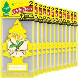 imageLITTLE TREES Air Fresheners Car Air Freshener Xtra Strength Provides LongLasting Scent for Auto or Home Extra Boost of Fragrance Vanillaroma 24 Air FreshenersVanillaroma