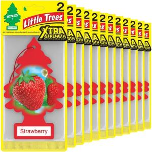 imageLITTLE TREES Air Fresheners Car Air Freshener Xtra Strength Provides LongLasting Scent for Auto or Home Extra Boost of Fragrance Vanillaroma 24 Air FreshenersStrawberry