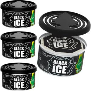 imageLITTLE TREES Car Air Freshener Fiber Can Provides a LongLasting Scent for Auto or Home Recycled Fiber New Car 4 Air FreshenersBlack Ice