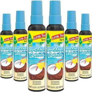 imageLITTLE TREES Car Air Freshener SPRAY Provides a LongLasting Scent for Auto or Home Onthego Freshness Black Ice 6 Air FreshenersCaribbean Colada