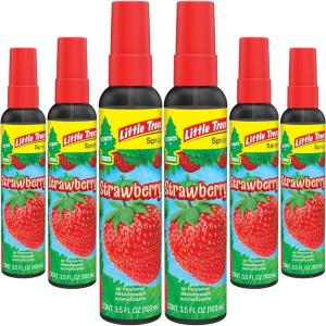 imageLITTLE TREES Car Air Freshener SPRAY Provides a LongLasting Scent for Auto or Home Onthego Freshness Black Ice 6 Air FreshenersStrawberry