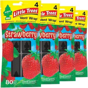 imageLITTLE TREES Car Air Freshener Vent Wrap Provides LongLasting Scent Invisibly Fresh Strawberry 16 Air Fresheners
