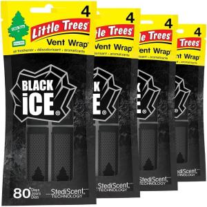 imageLITTLE TREES Car Air Freshener Vent Wrap Provides LongLasting Scent Slip on Vent Blade Black Ice 16 Air Fresheners