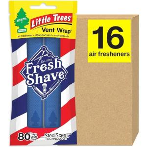 imageLITTLE TREES Car Air Freshener Vent Wrap Provides LongLasting Scent Slip on Vent Blade Fresh Shave 16 Air Fresheners