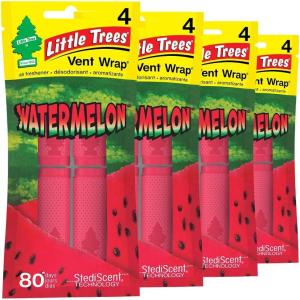 imageLITTLE TREES Car Air Freshener Vent Wrap Provides LongLasting Scent Slip on Vent Blade Watermelon 16 Air Fresheners
