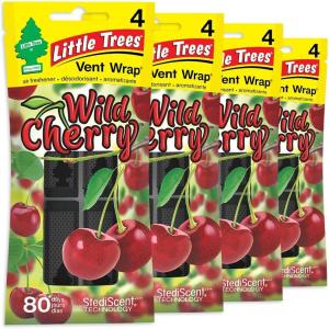 imageLittle Trees Car Air Freshener  Vent Wrap Provides Long Lasting Scent Invisibly Fresh  Wild Cherry 16 Air Fresheners