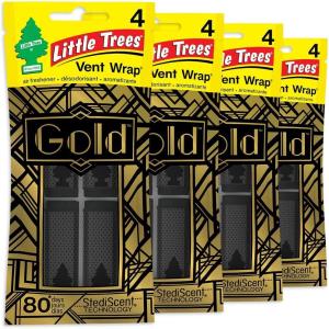 image:imageLITTLE TREES Car Air Freshener  Vent Wrap Provides Long Lasting Scent Invisibly Fresh  16 Air Fresheners  GoldGold